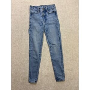 American Eagle Super Hi-Rise Jegging Light Wash Blue Skinny Jean Size 00 Regular